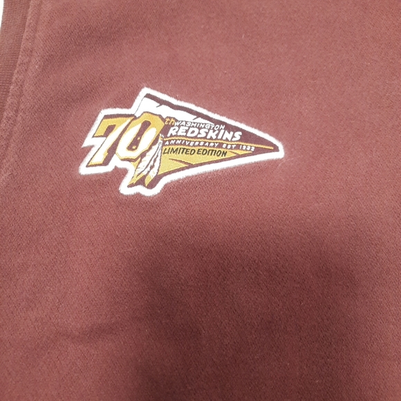 Red Vintage NFL Washington Redskin Pullover Sleeveless Sweat Shirt Large - Picture 5 of 10